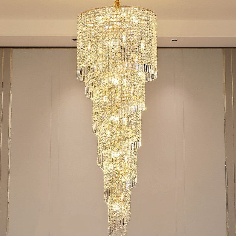 YLK modern crystal chandelier long spiral design luxury home decor