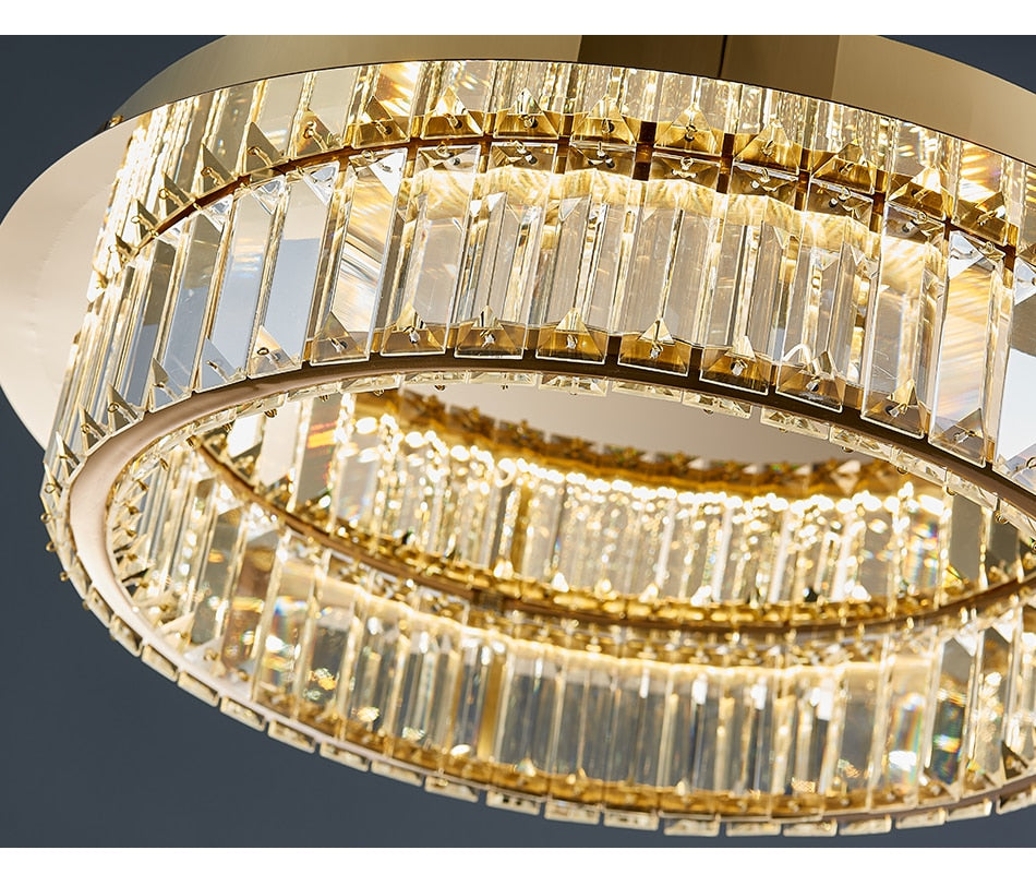 Ylk Round Modern Crystal Chandelier