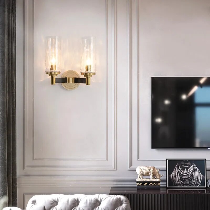 KUNG Modern Lustre Crystal Wall Lamp Bronze