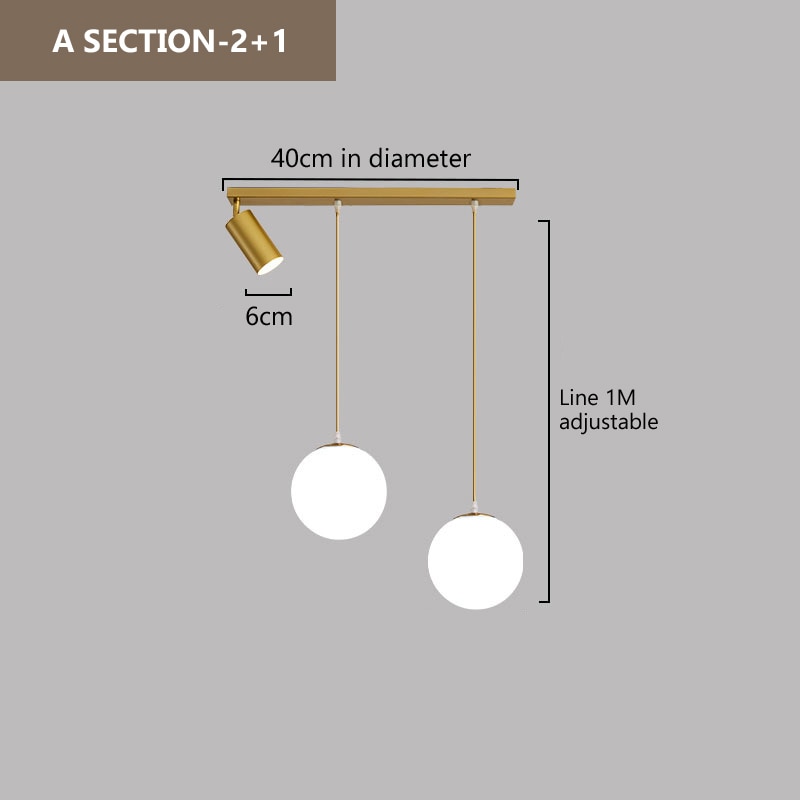 Wad Three Heads Spotlights Pendant Light