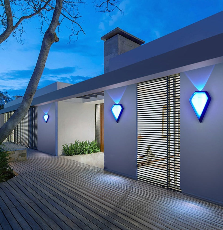 IIS 12W Outdoor Waterproof IP65 Diamond LED Wall Light Porch Garden