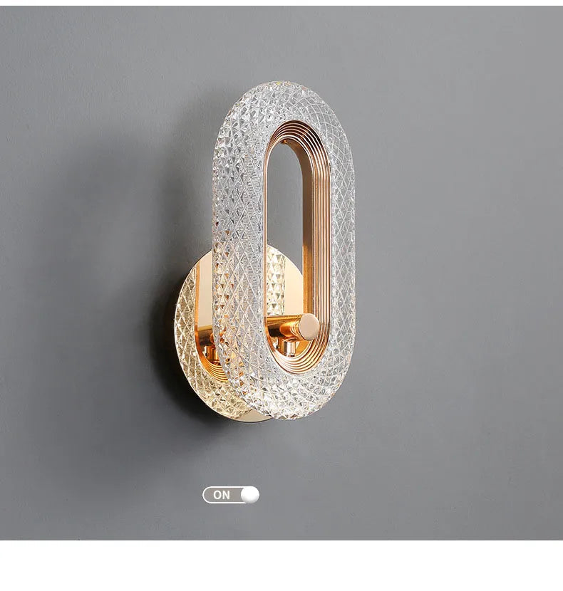 LYF Miraa Oval/Round Crystal Modern LED Wall Lamp