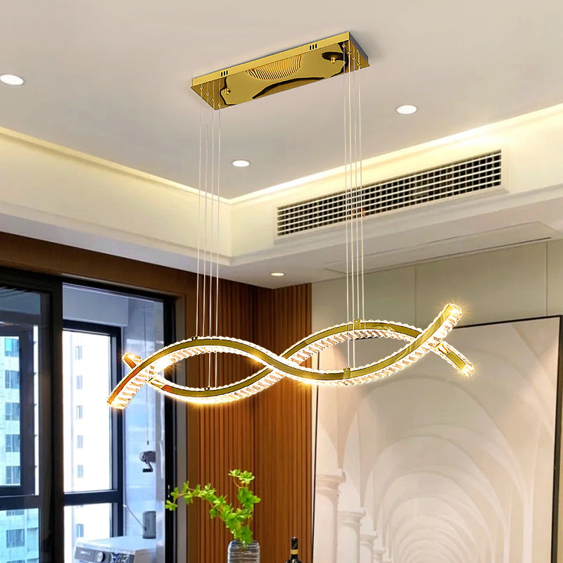 Ylk Wave Design Crystal Pendant Lamp