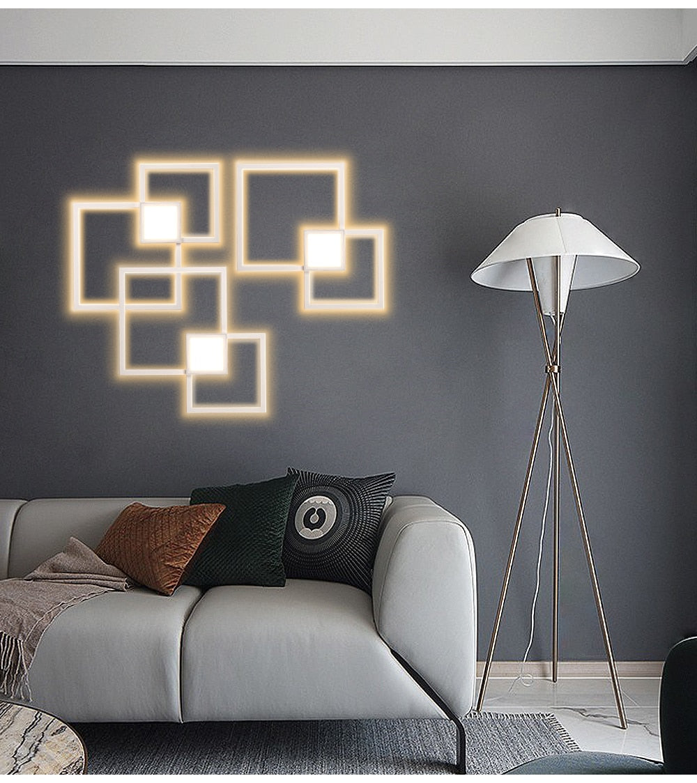 IIS Minimalist Wall Lamp Dimmable  Black White Square Sconces