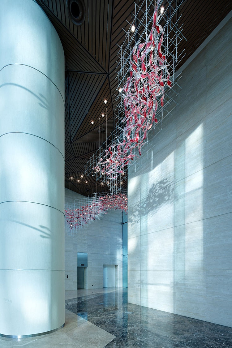 IIS Luxury Colored Glass Modern Big Chandelier