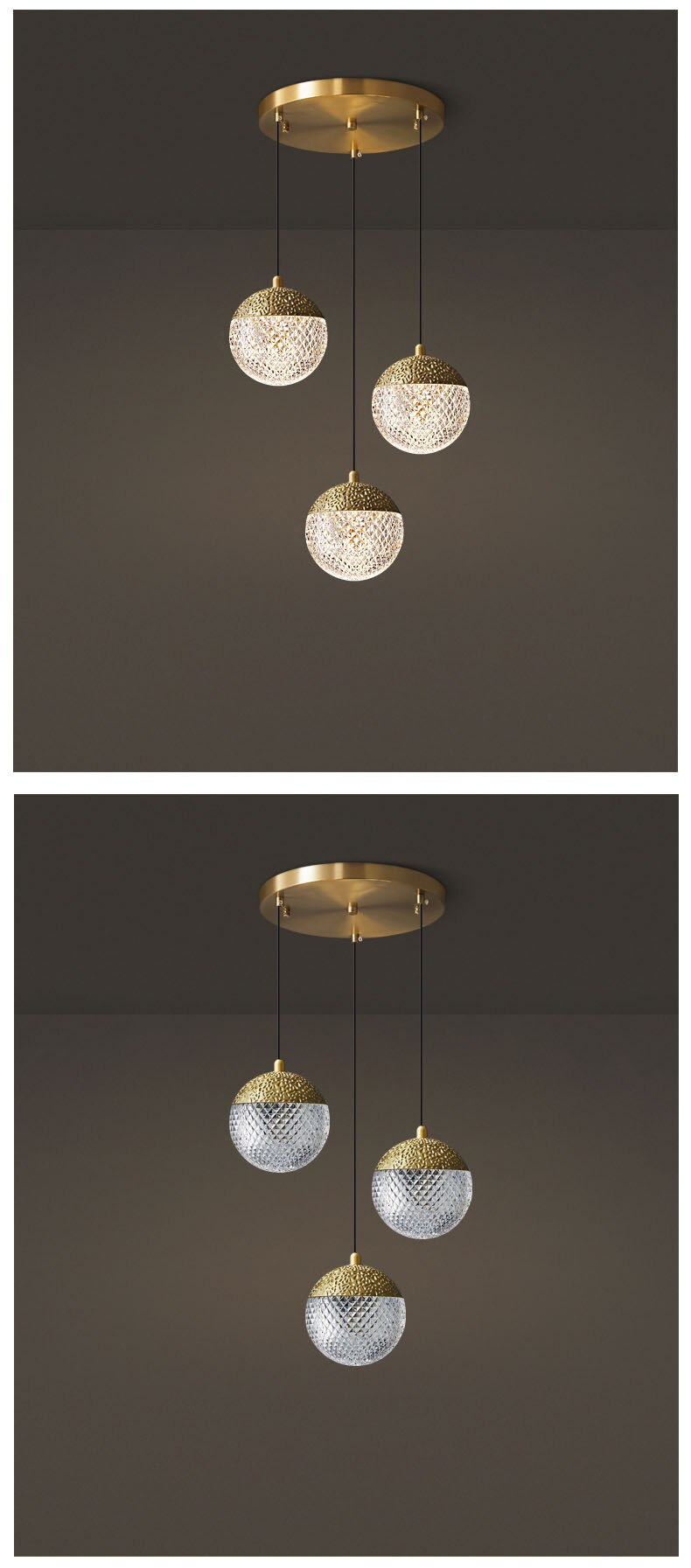 Lyf Round Ball Crystal Pendant Light