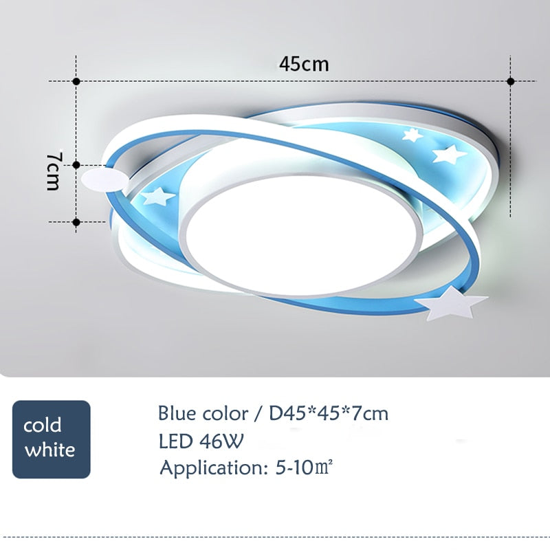 IIS Cartoon Nursery Kids Ceiling Light Oval Blue