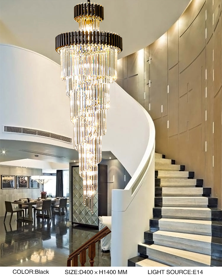 Ylk Ashton Black Spiral Chandelier