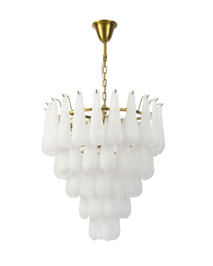 Ylk Murano White Glass Chandelier