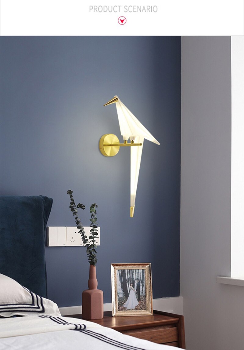 Won Cerise Bird Wall Lamp