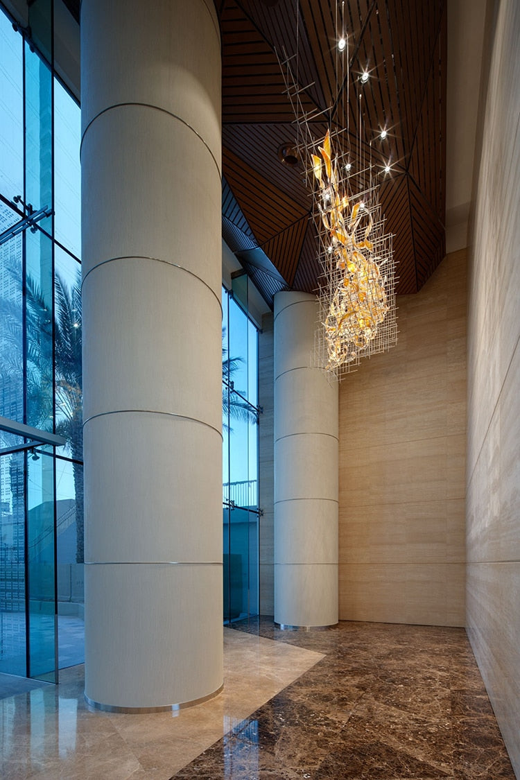 IIS Luxury Colored Glass Modern Big Chandelier