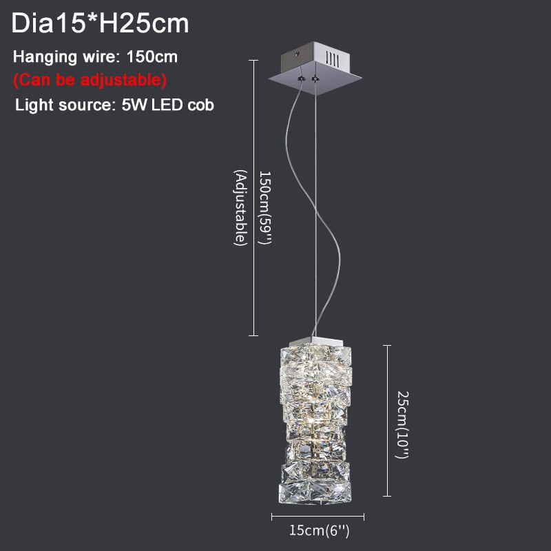 Ylk Estrella Modern Crystal Pendant Lamp