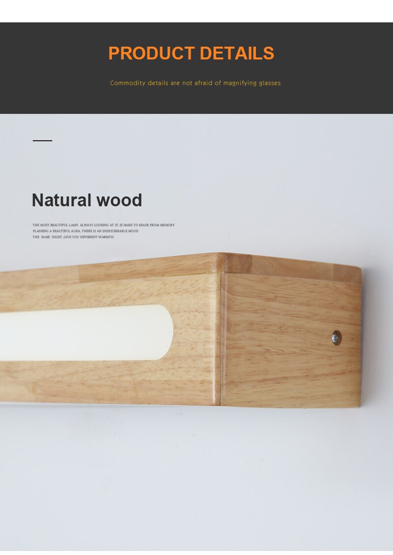 BAN Modern LED Nordic Mirror light wood Acrylic sconces