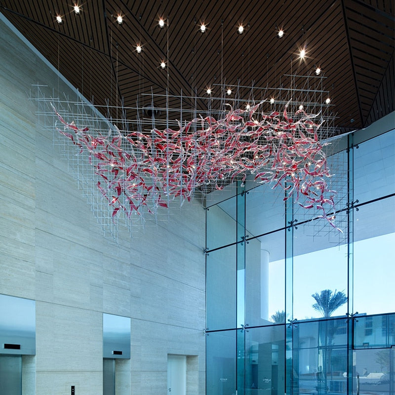 IIS Luxury Colored Glass Modern Big Chandelier