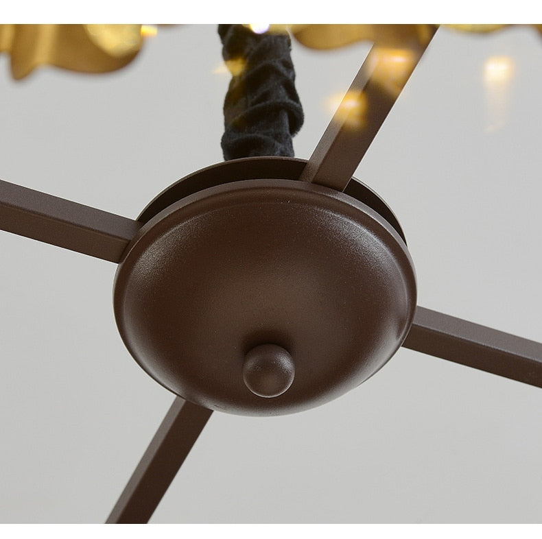 IND Modern Luxury Crystal Round Gold Black Chandelier Light