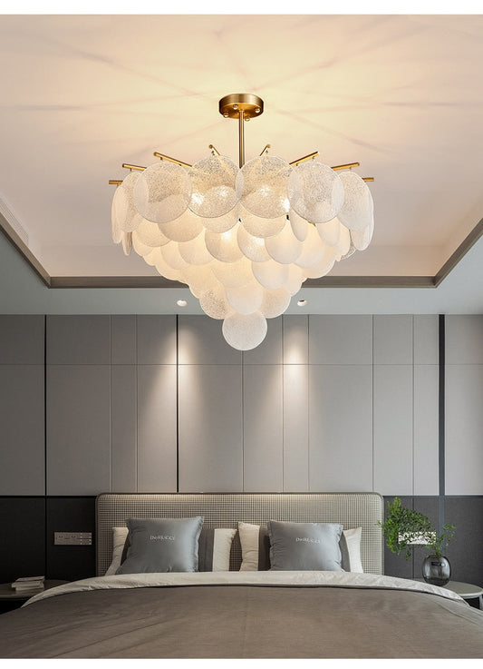 Ylk White Glass Chandelier Light
