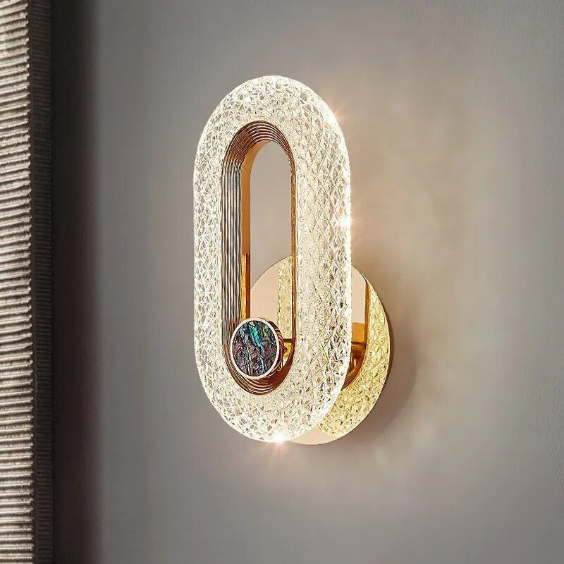 LYF Miraa Oval/Round Crystal Modern LED Wall Lamp