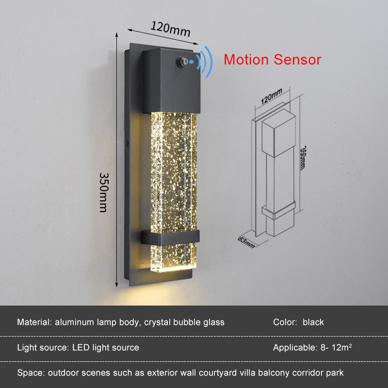 IIS New Led wall lamp PIR motion sensor outdoor IP65 waterproof