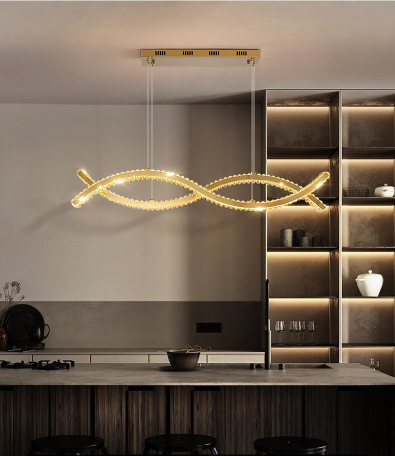 Ylk Wave Design Crystal Pendant Lamp