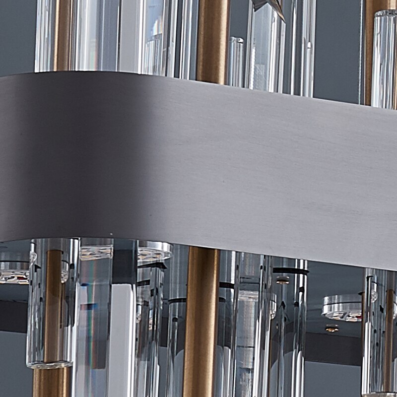 YLK Luxury Rectangle modern crystal chandelier hanging light fixture