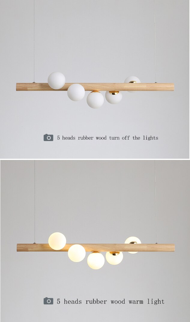 OUD Belphoebe Wood Modern Pendant Light Island Lighting