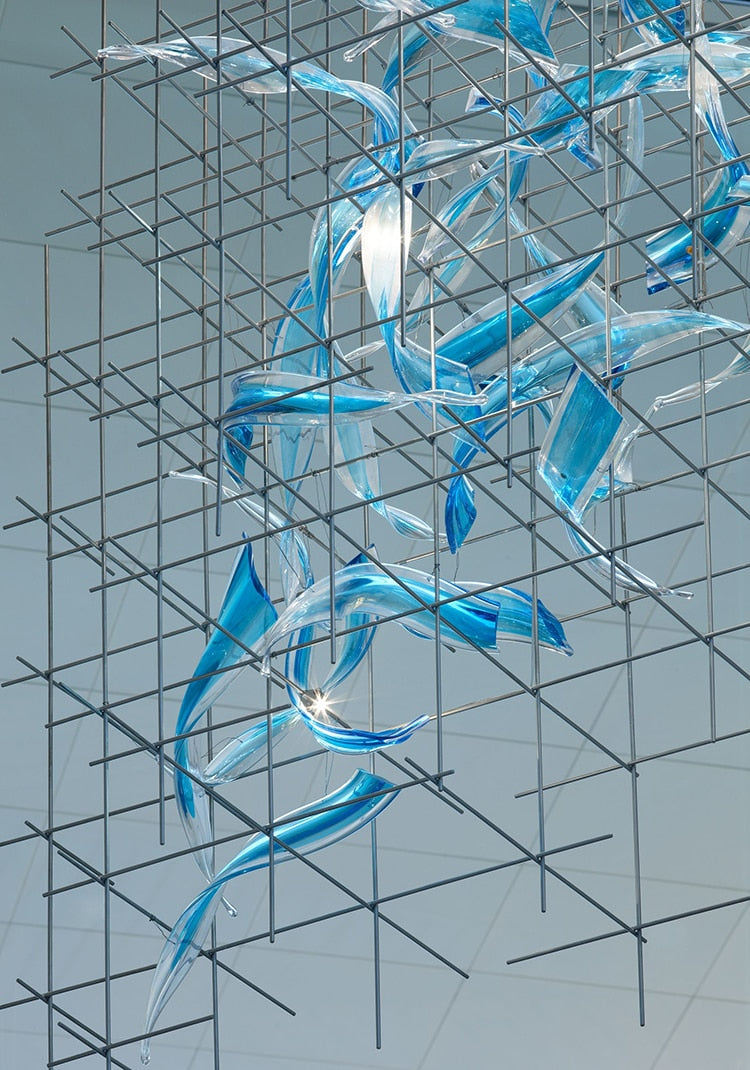 IIS Luxury Colored Glass Modern Big Chandelier