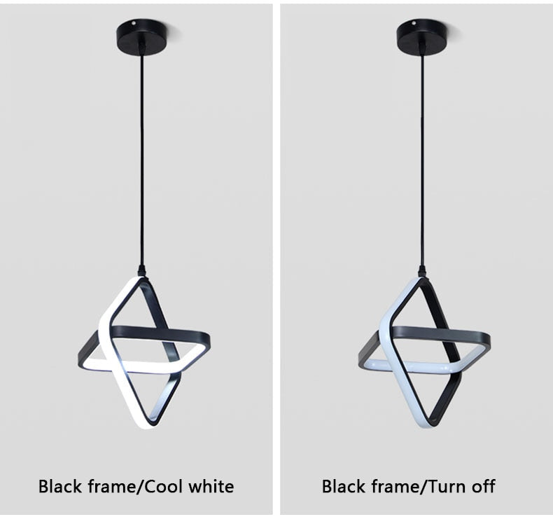 SERA Doble - Simple Modern LED Double Round Square Hanging Lamp