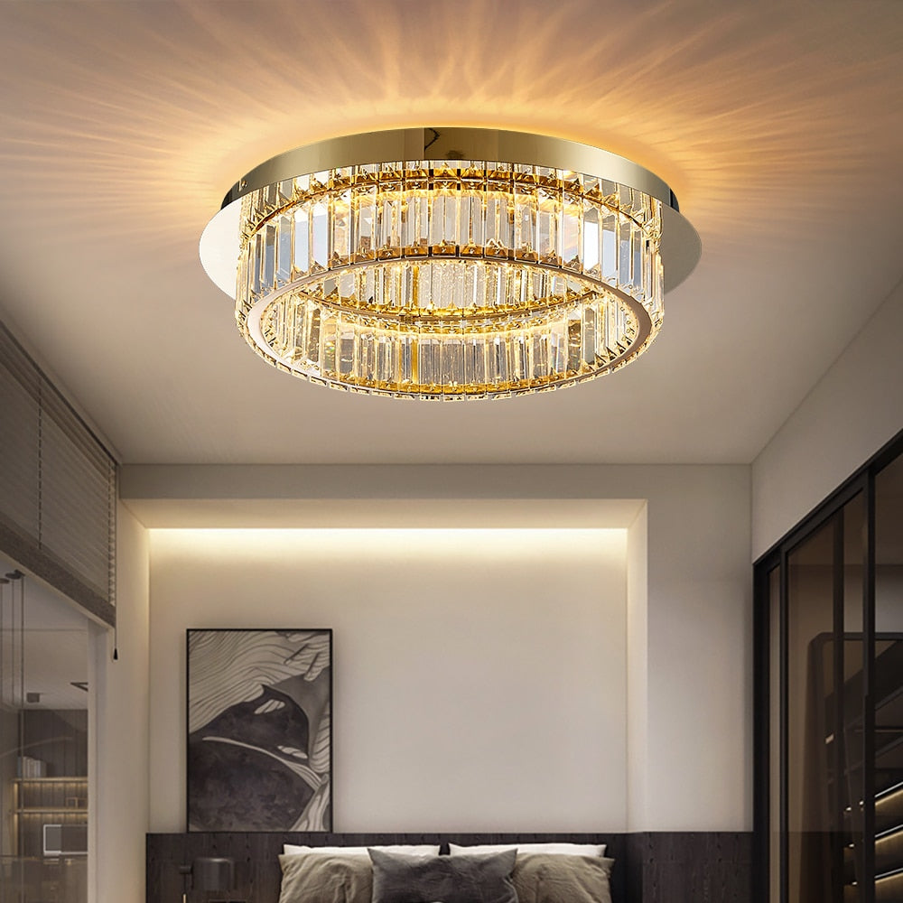 Ylk Round Modern Crystal Chandelier
