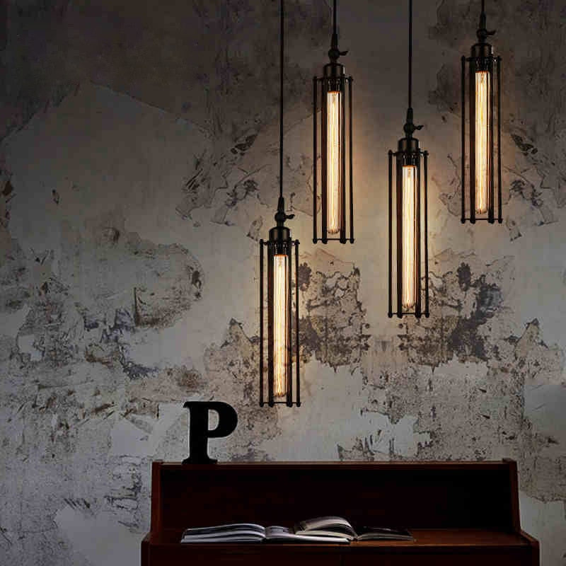 LYF Vintage Pendant Lamp Iron Loft Industrial Handing Lamp