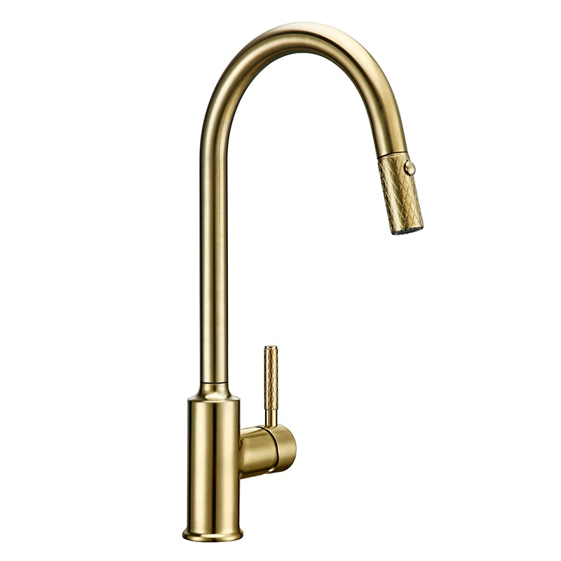 Sela - Gold Kitchen Faucet With Sprayer