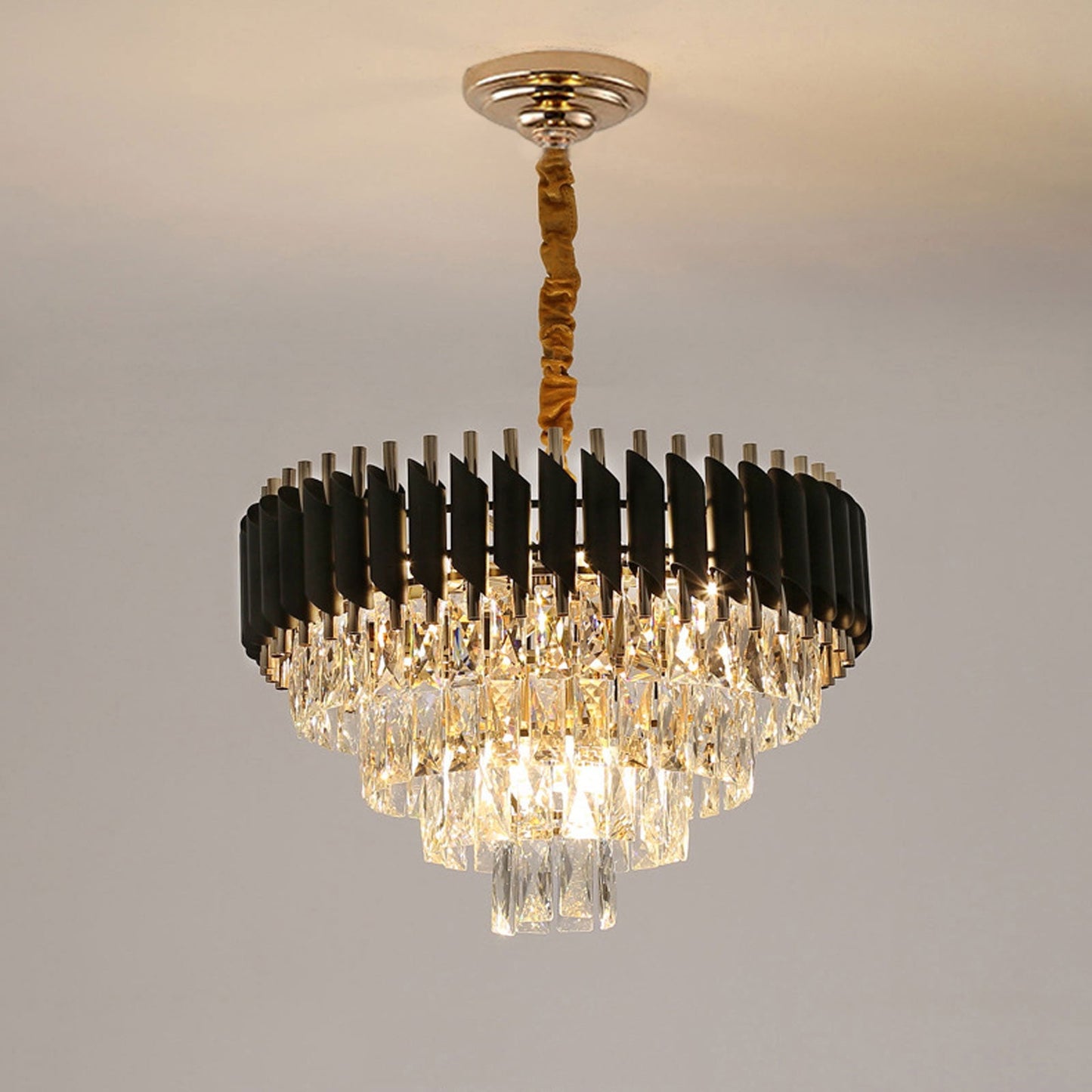 Ylk Black/Gold Zivah Crystal Chandelier