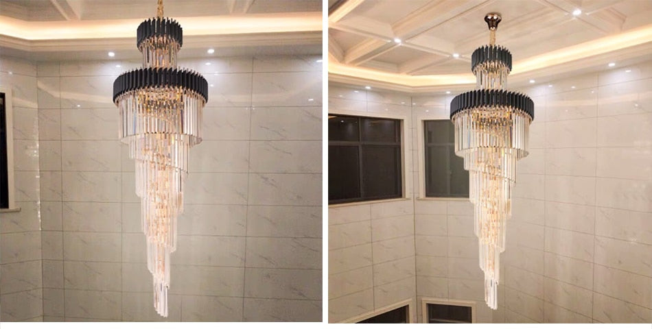 Ylk Ashton Black Spiral Chandelier