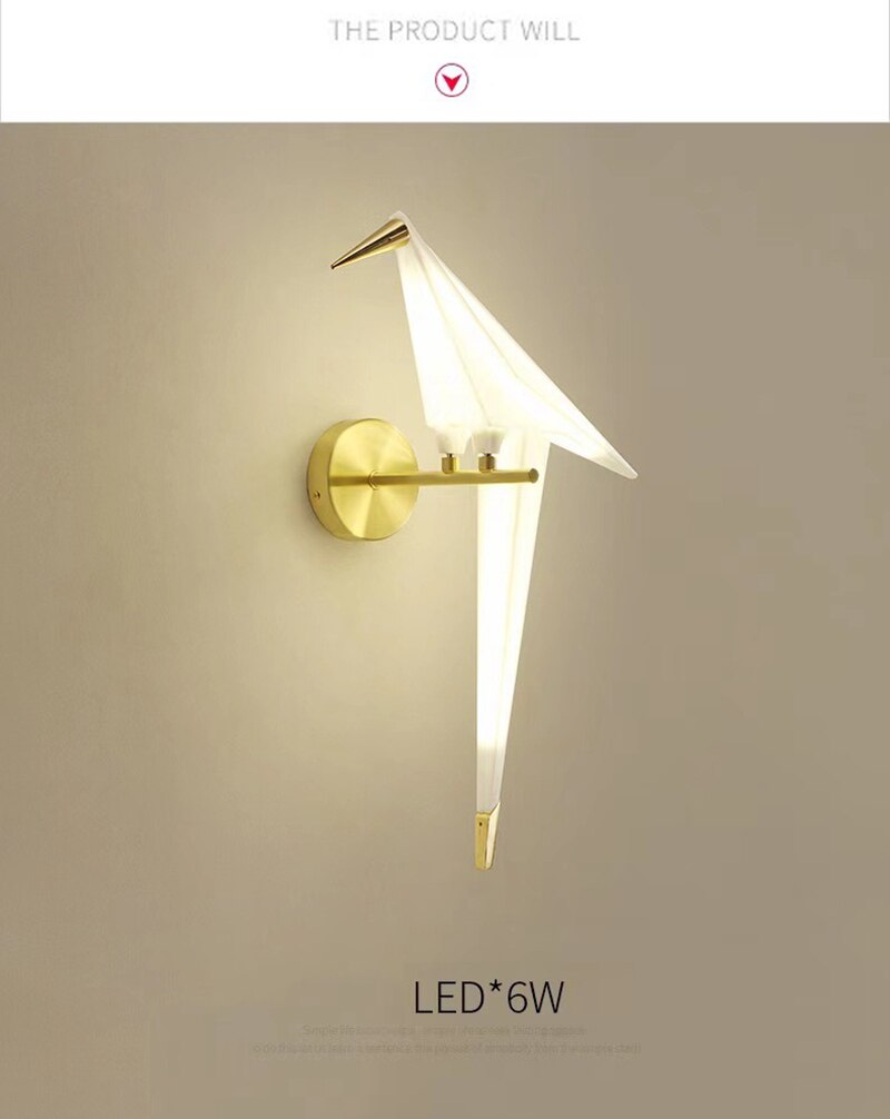 Won Cerise Bird Wall Lamp