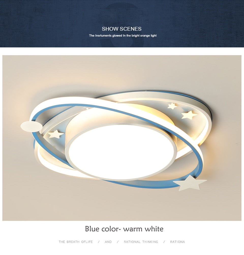 IIS Cartoon Nursery Kids Ceiling Light Oval Blue