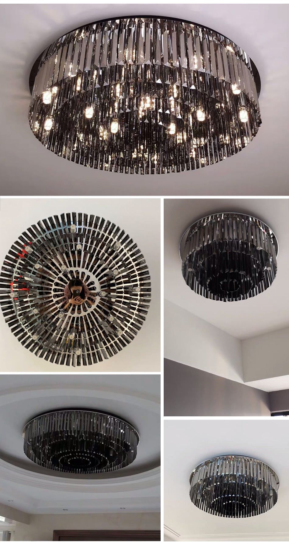 Ylk Luxury Black Ceiling Chandelier