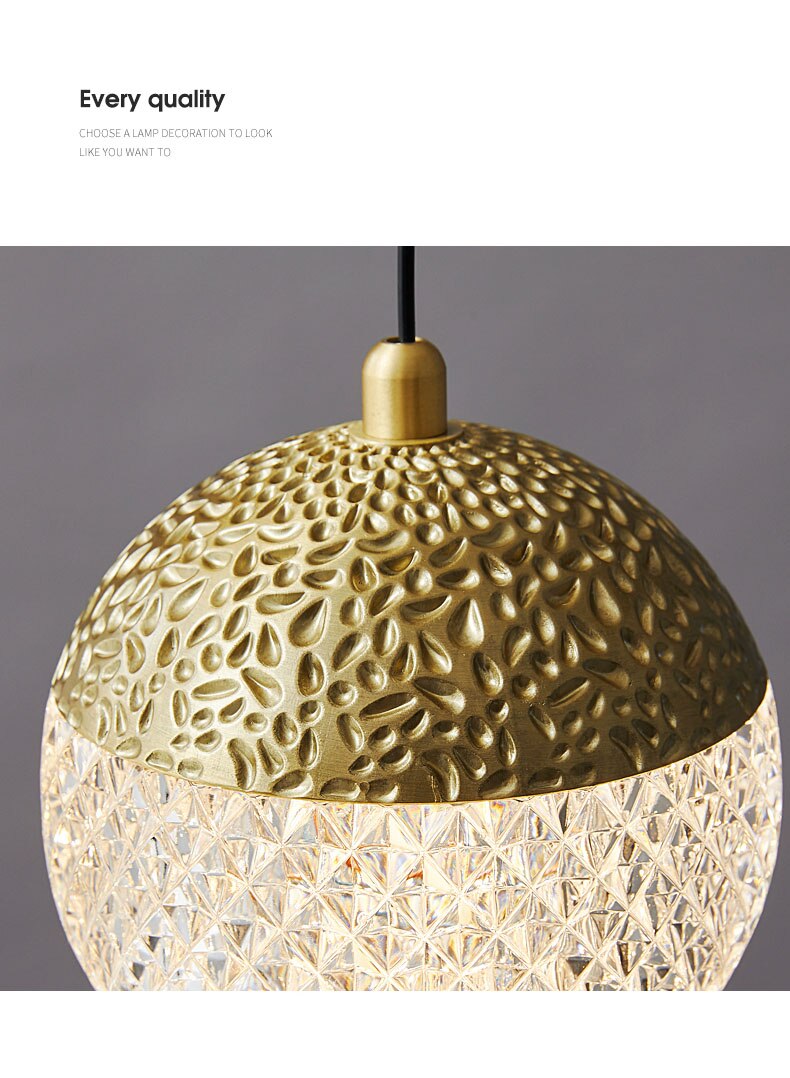 Lyf Round Ball Crystal Pendant Light