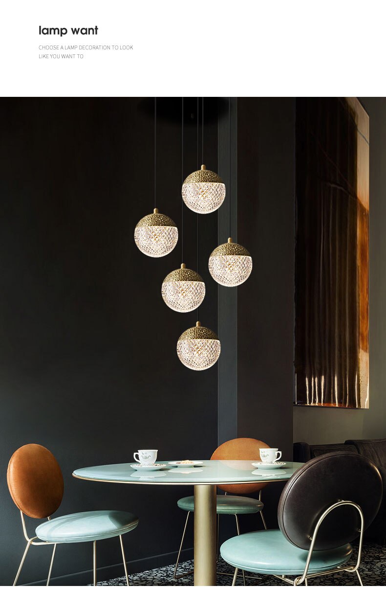 Lyf Round Ball Crystal Pendant Light