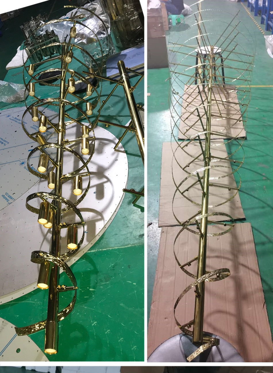 Ylk Long Crystal Chandelier Lamp