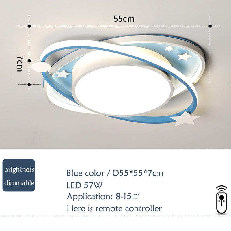 IIS Cartoon Nursery Kids Ceiling Light Oval Blue