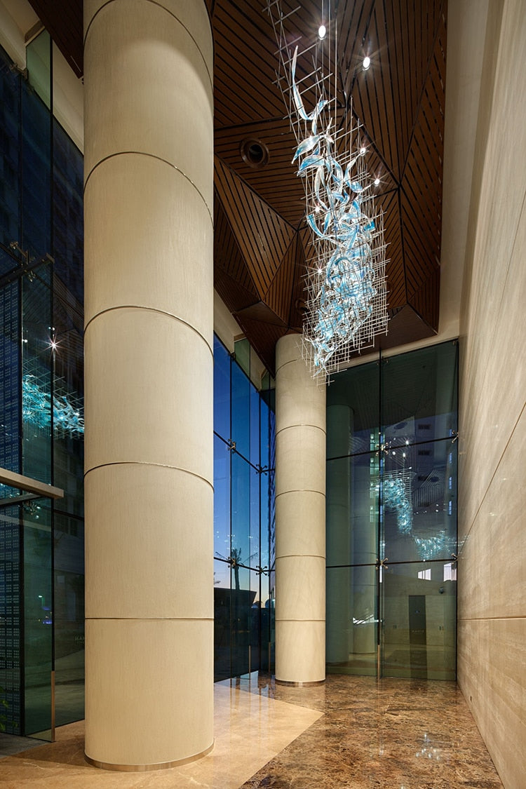 IIS Luxury Colored Glass Modern Big Chandelier