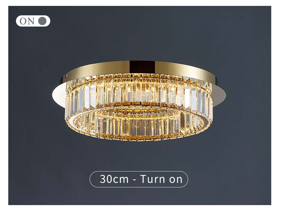 Ylk Round Modern Crystal Chandelier