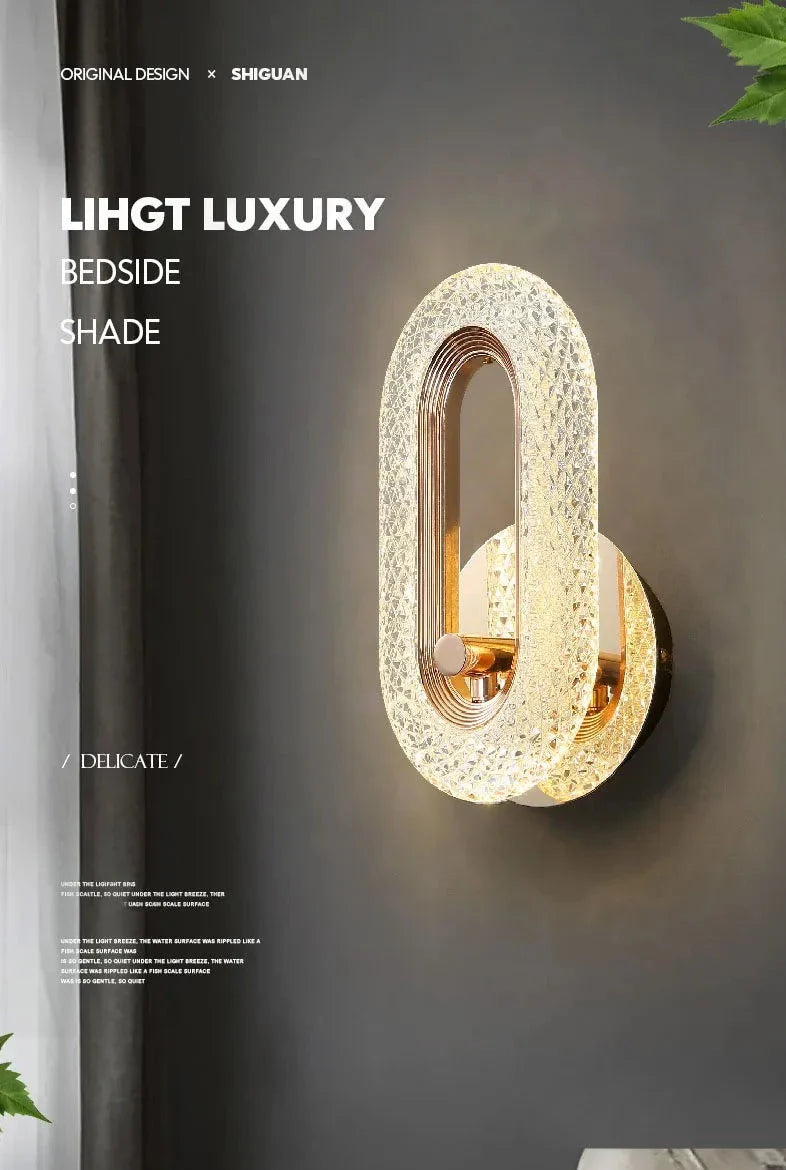 LYF Miraa Oval/Round Crystal Modern LED Wall Lamp