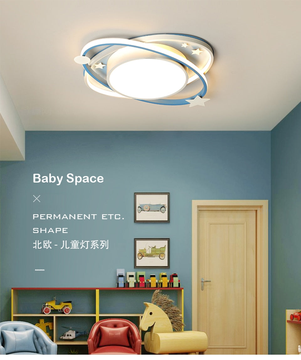 IIS Cartoon Nursery Kids Ceiling Light Oval Blue