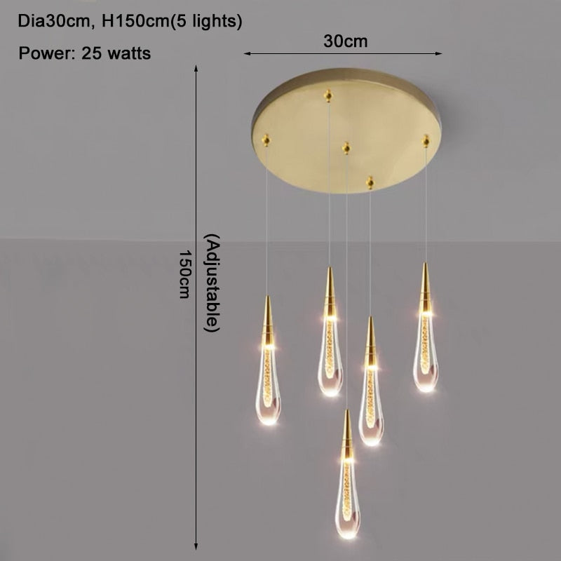 Ylk Water Drop Crystal Chandelier