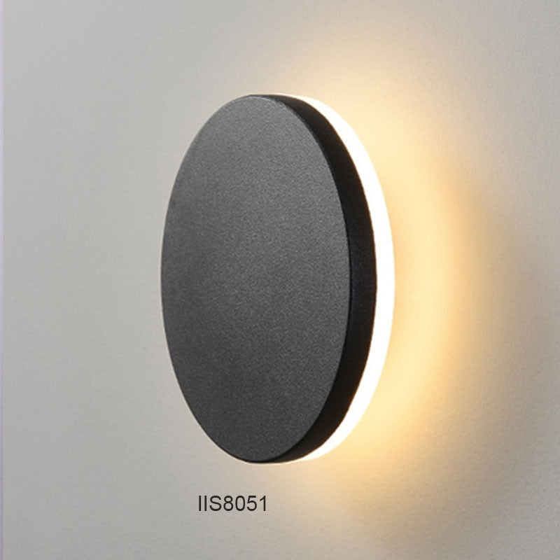 IIS Round/Square Modern IP65 Waterproof outdoor LED wall lamp