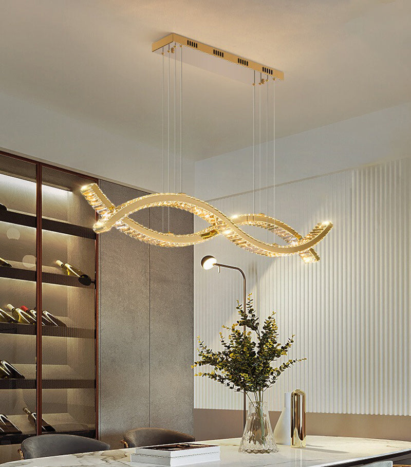 Ylk Wave Design Crystal Pendant Lamp