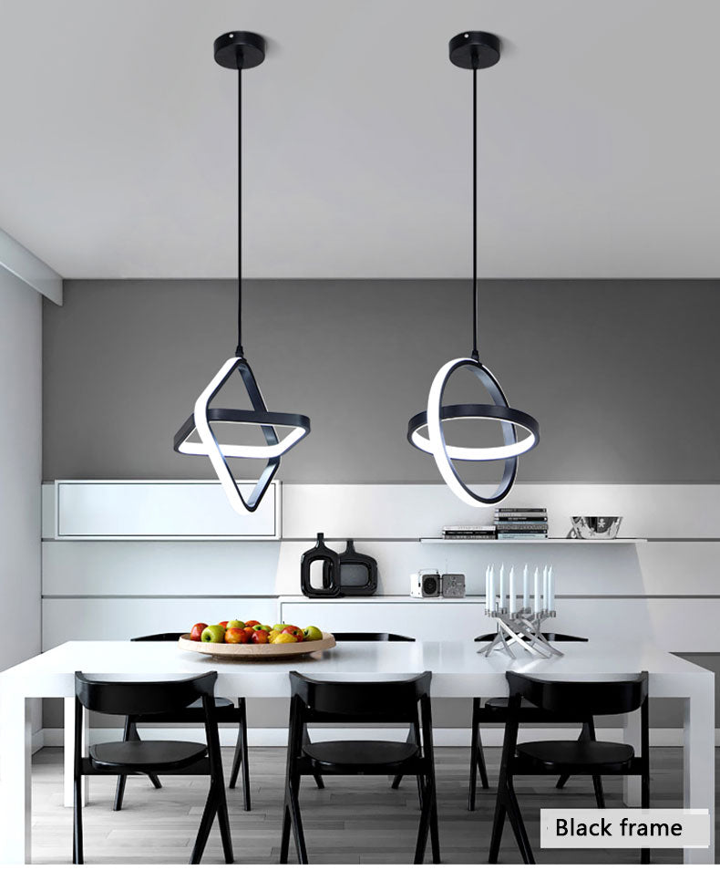 SERA Doble - Simple Modern LED Double Round Square Hanging Lamp