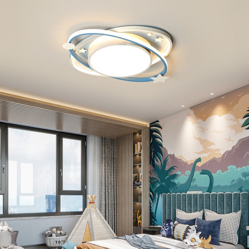 IIS Cartoon Nursery Kids Ceiling Light Oval Blue