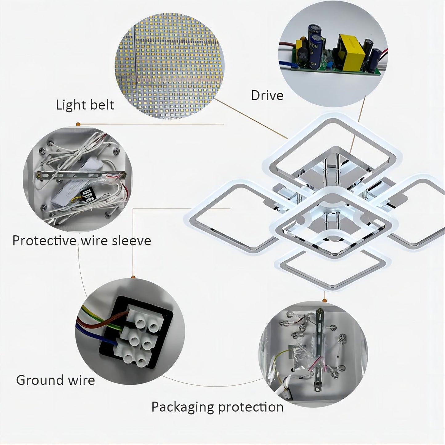 Qiyi Kaoli Chrome LED Chandelier