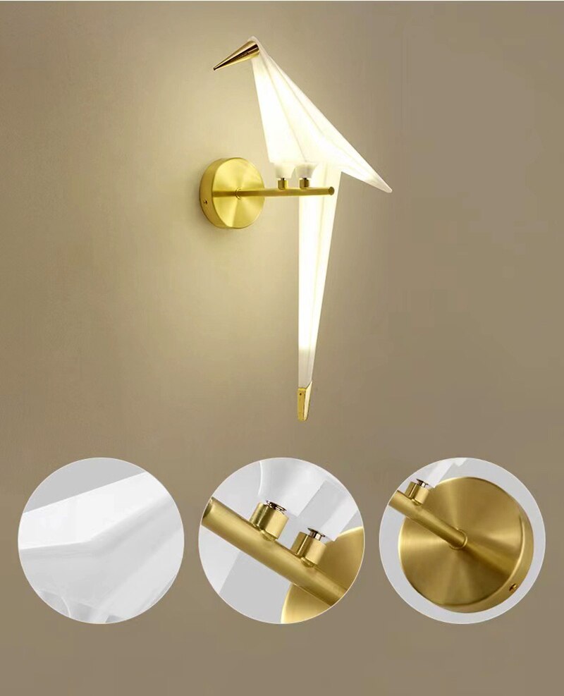 Won Cerise Bird Wall Lamp